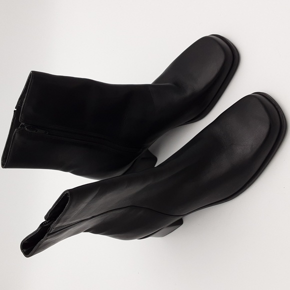 Naruralizer Elegant Black Women10.5M  Ankle Boots Leather Women Y2k Square Toe - Picture 2 of 13